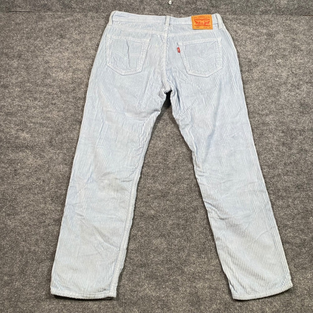 Levis 559 Relaxed Straight Corduroy Pants Mens 34x32 Light Blue Wide Wale Cord